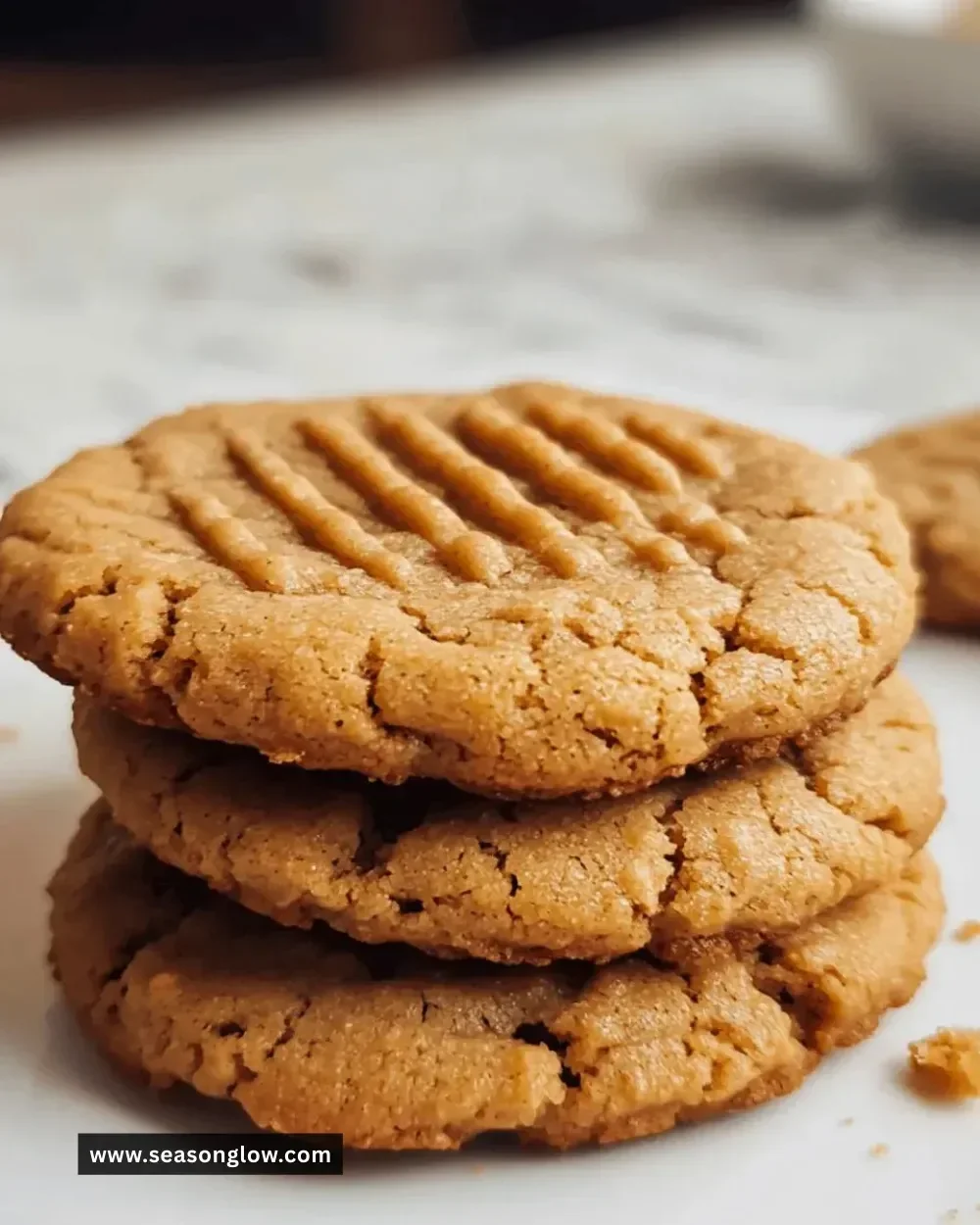 Easy 3-ingredient peanut butter cookies on a plate