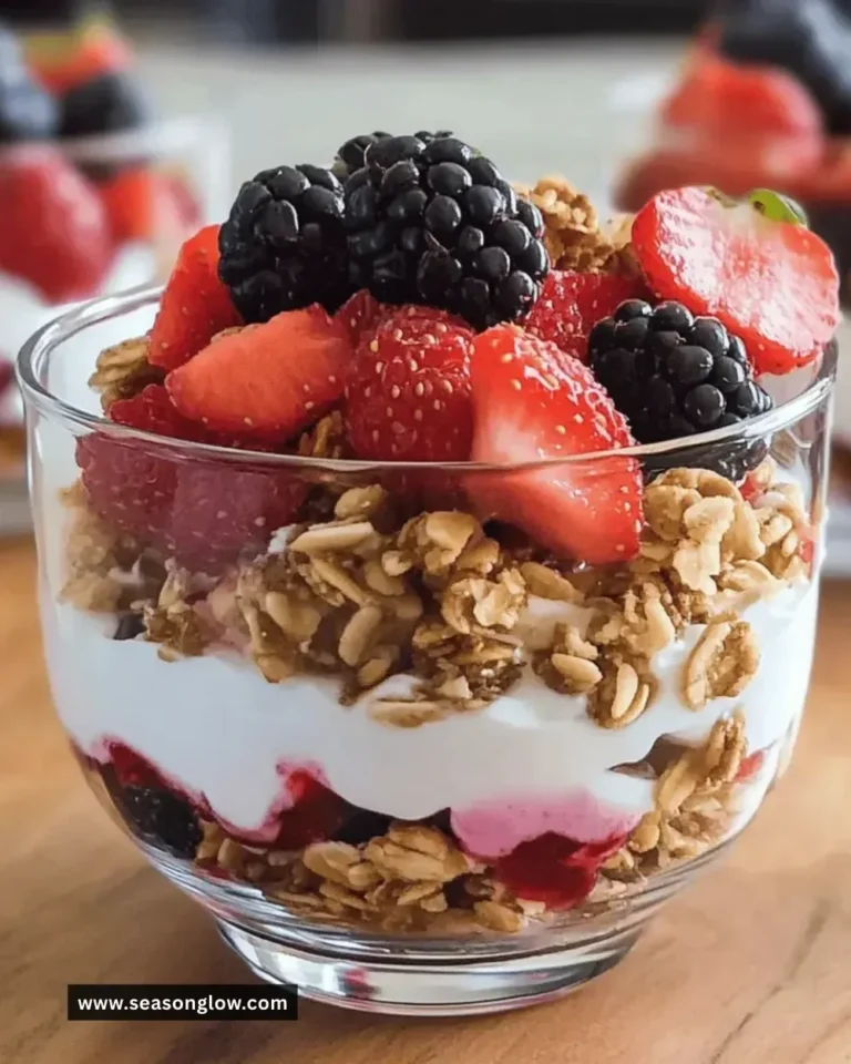 Easy berry yogurt parfait layered with fresh berries and yogurt