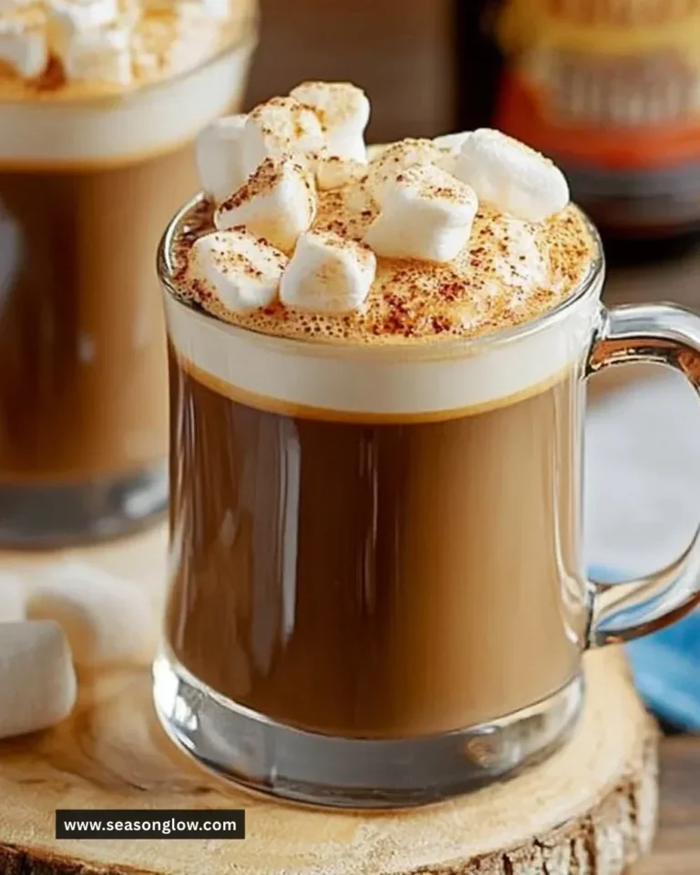 Toasted vegan marshmallows topped with coffee syrup on a plate.