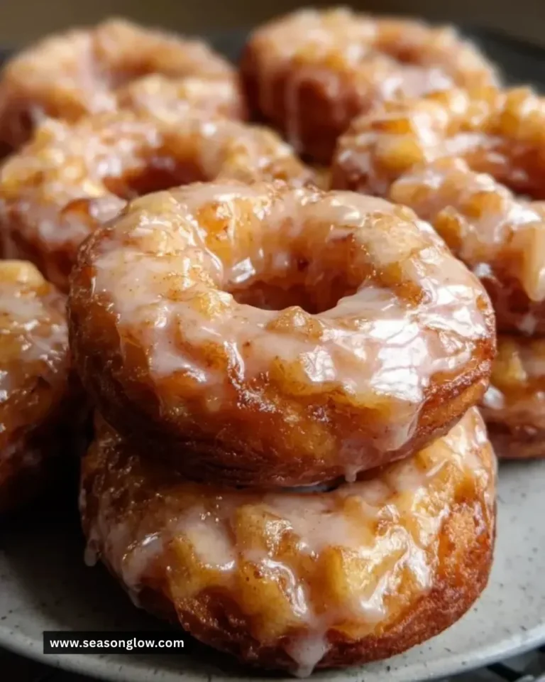Delicious Baked Apple Donuts drizzled with glaze, perfect for fall treats