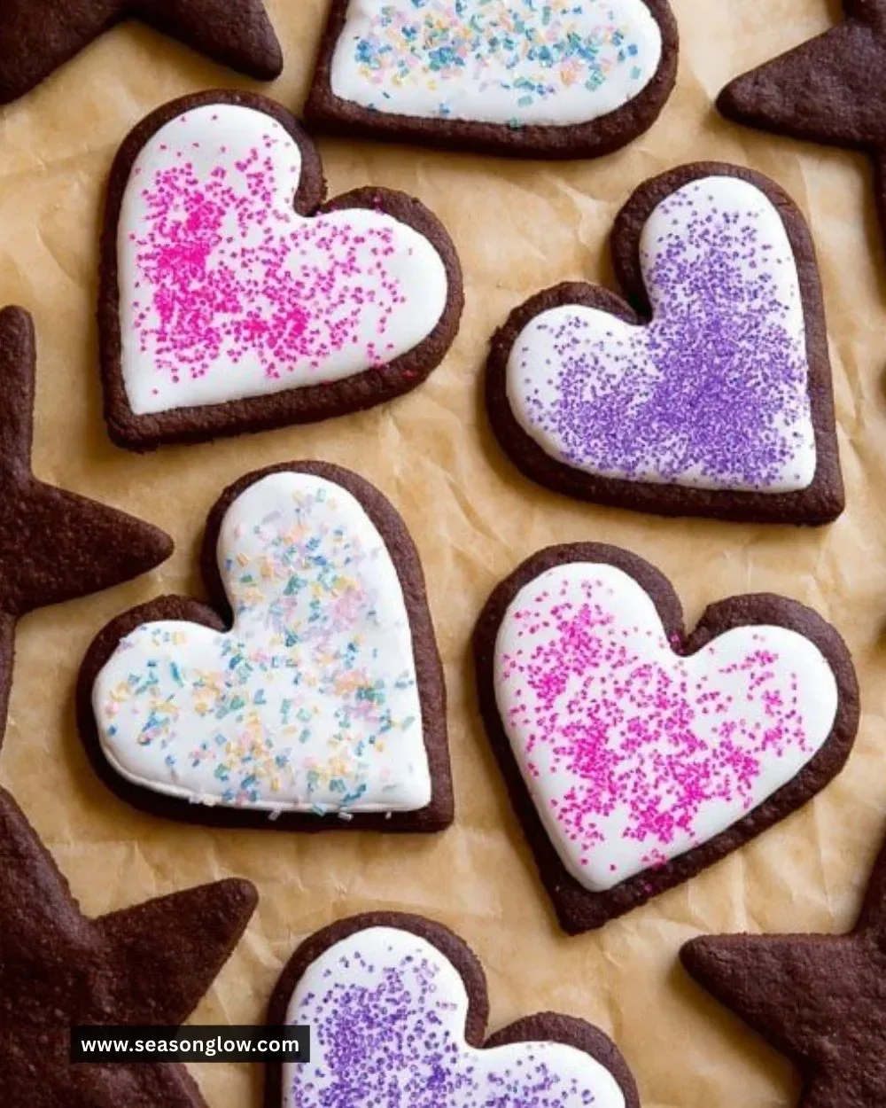 Delicious homemade chocolate sugar cookies on a cooling rack