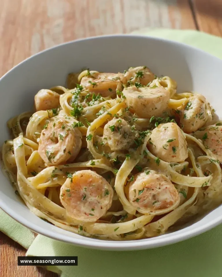 Bowl of Cajun Seafood Pasta with shrimp, crab, and spices