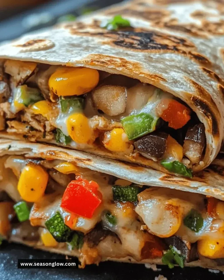 Easy cheesy veggie quesadilla wraps filled with colorful vegetables and melted cheese.