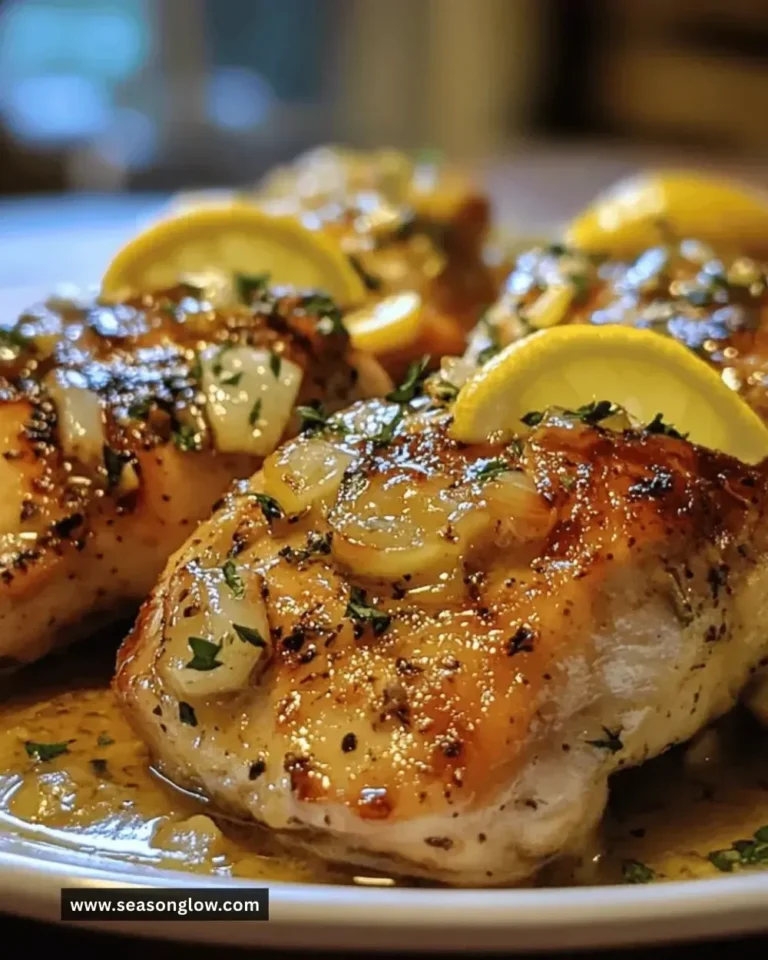 Delicious crockpot garlic lemon chicken served with fresh herbs
