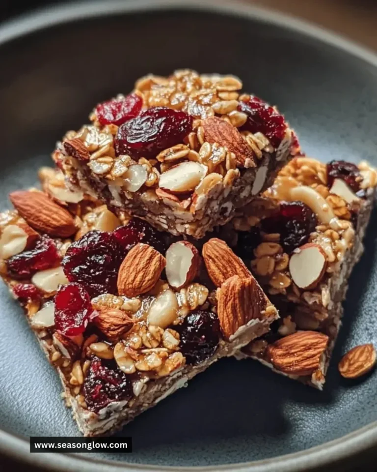 Delicious roasted almond clusters with cranberries in a bowl