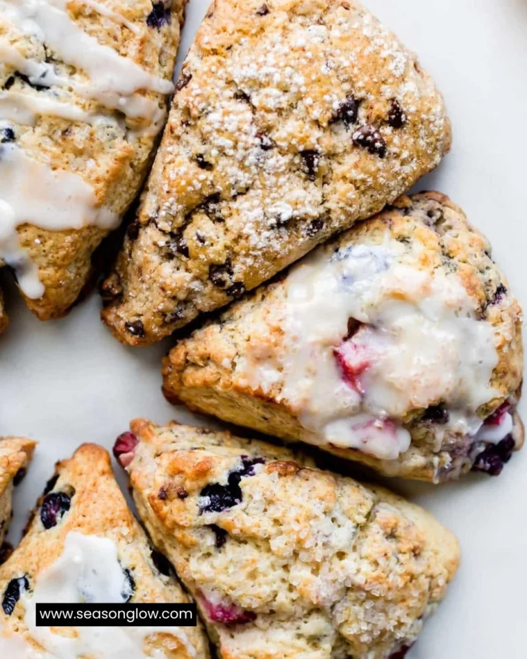 Delicious freshly baked scones on a serving plate