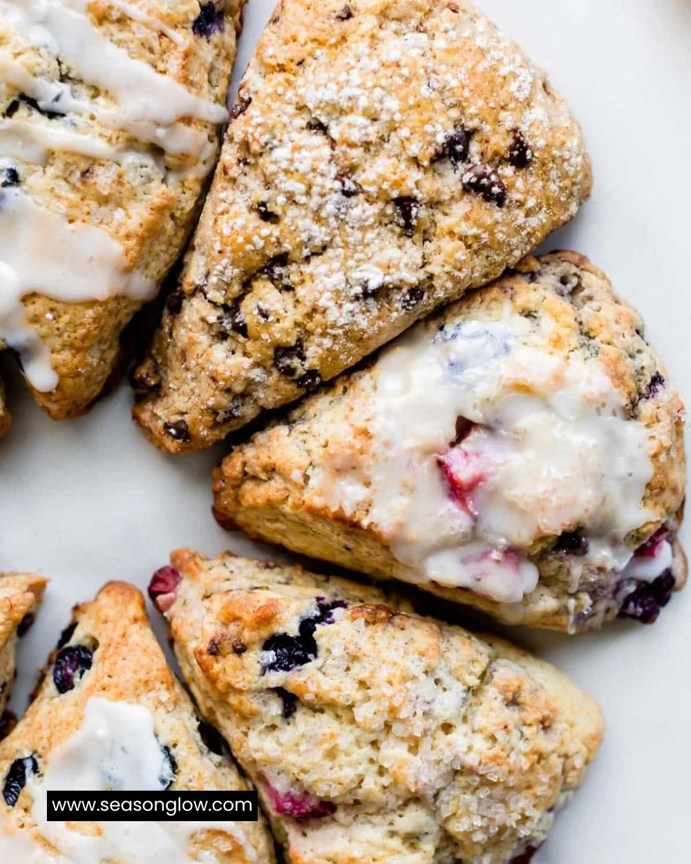 Delicious freshly baked scones on a serving plate