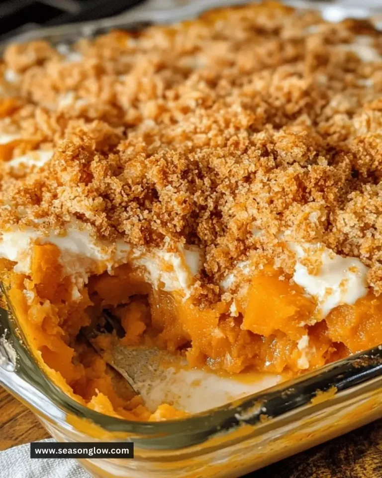 Delicious ultimate sweet potato casserole bake topped with crunchy pecans