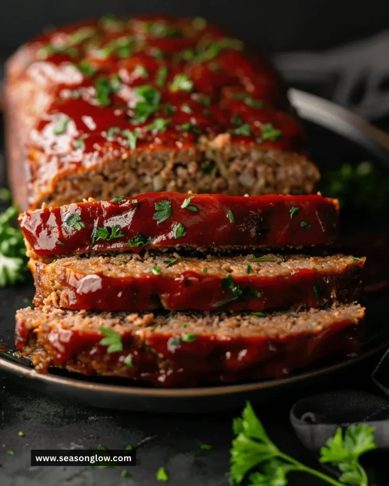 Delicious homemade meatloaf cooked to perfection