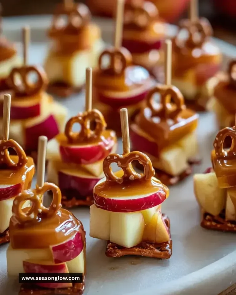 Delicious Caramel Apple Pretzel Bites with a sweet and salty flavor