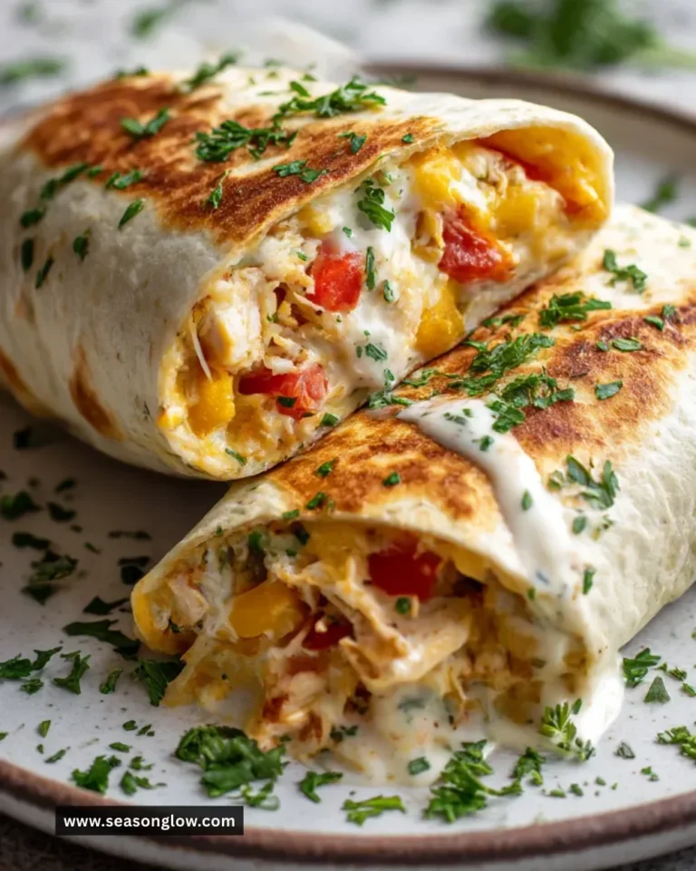 Delicious Chicken Bell Pepper Ranch Burritos ready to serve