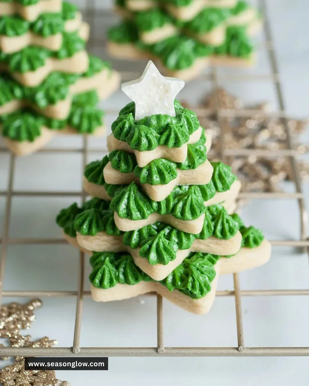Festive cookie tree dippers decorated for the holiday season
