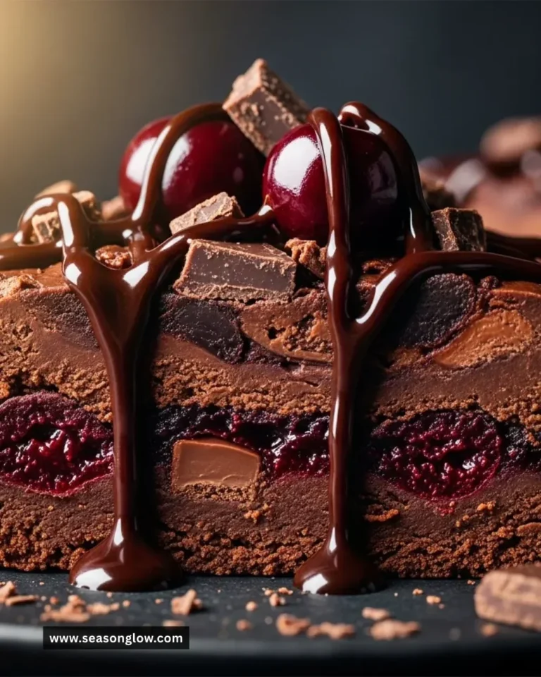 Dark Cherry Chocolate Fudge rich dessert with cherries and chocolate