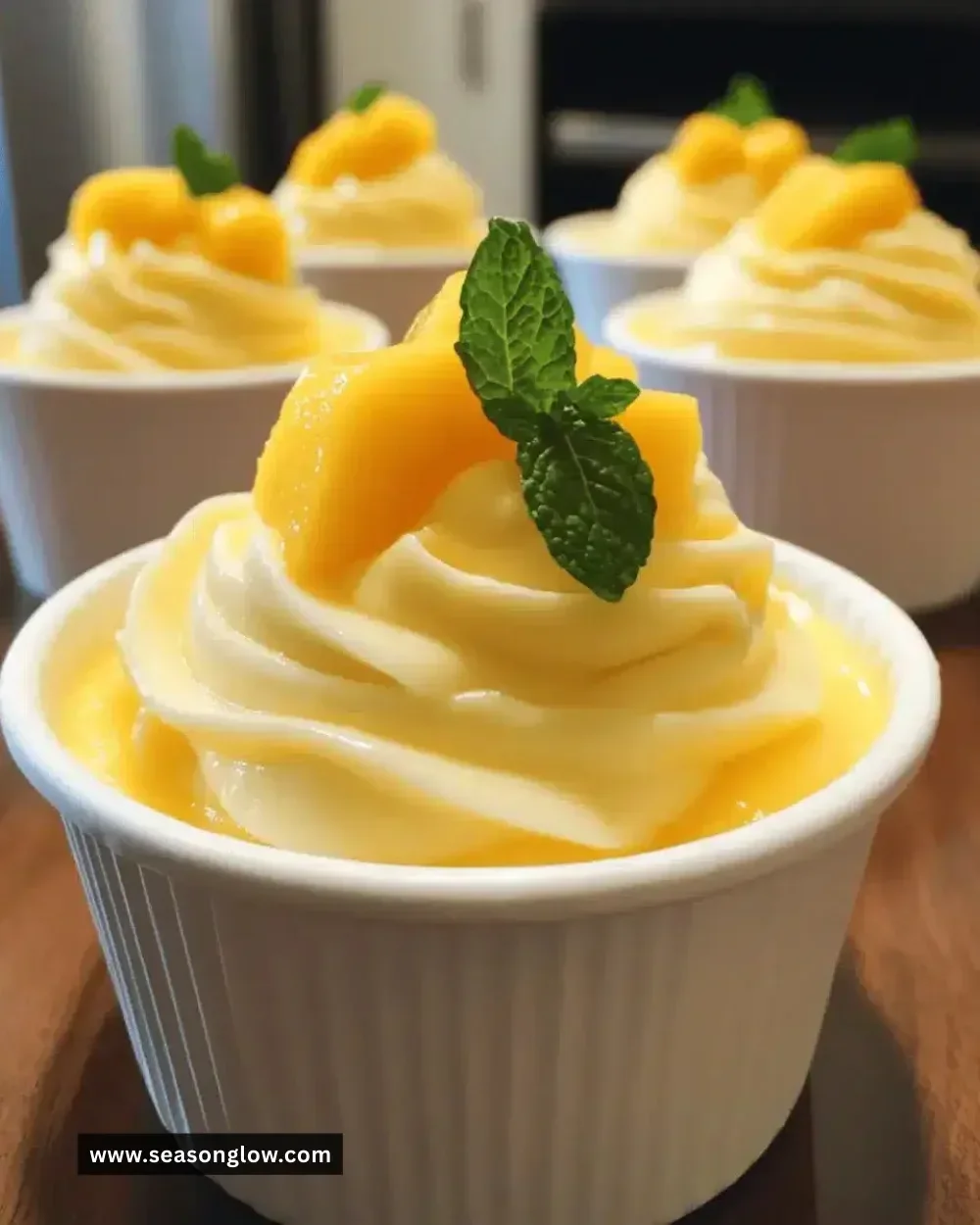 Delicious easy instant mango cream cups served as a refreshing dessert