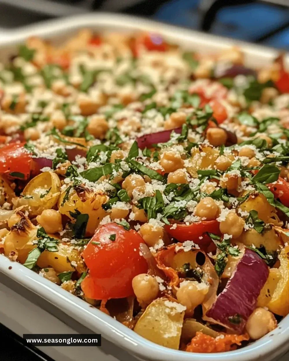 Delicious Mediterranean Veggie Bake with colorful vegetables