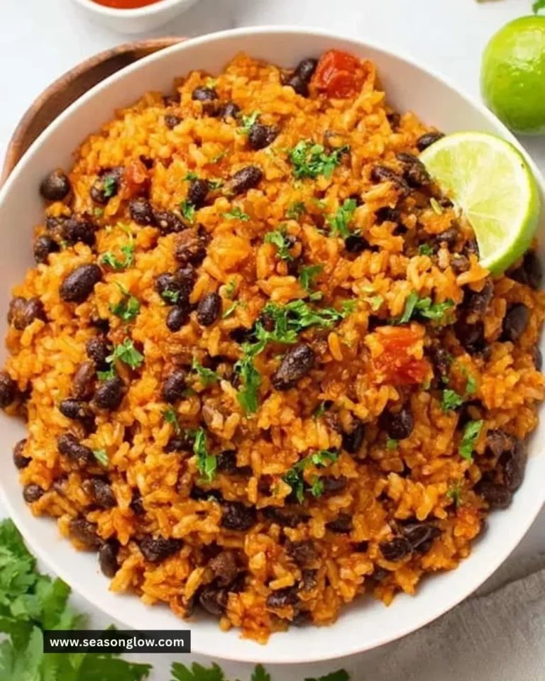 A delicious bowl of easy rice and beans, showcasing an ideal meal option.