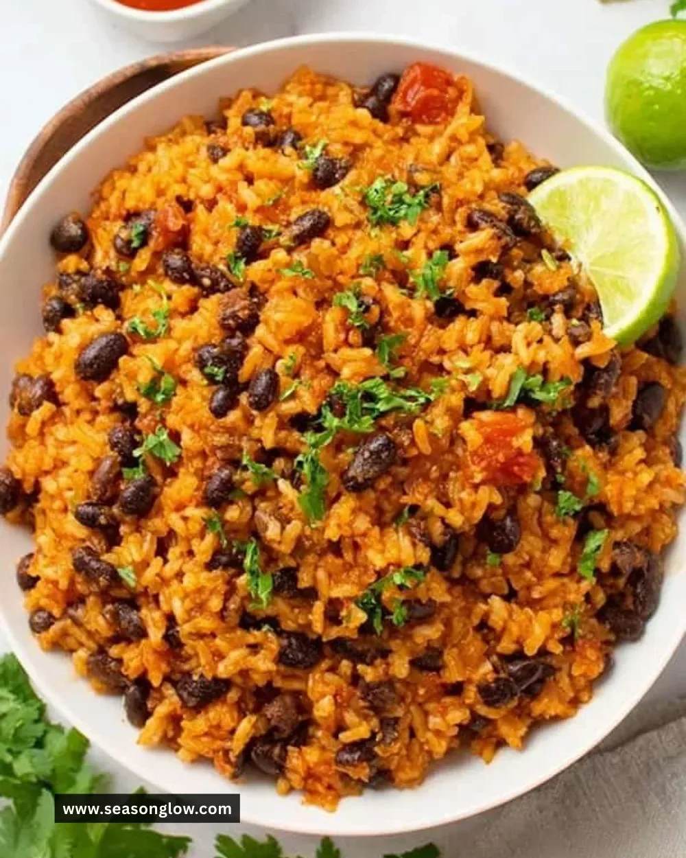 A delicious bowl of easy rice and beans, showcasing an ideal meal option.