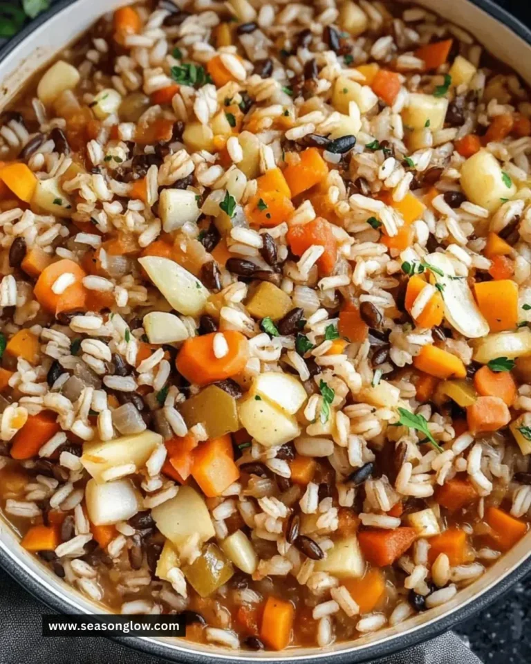 A colorful Thanksgiving wild rice and vegetable medley served in a bowl.