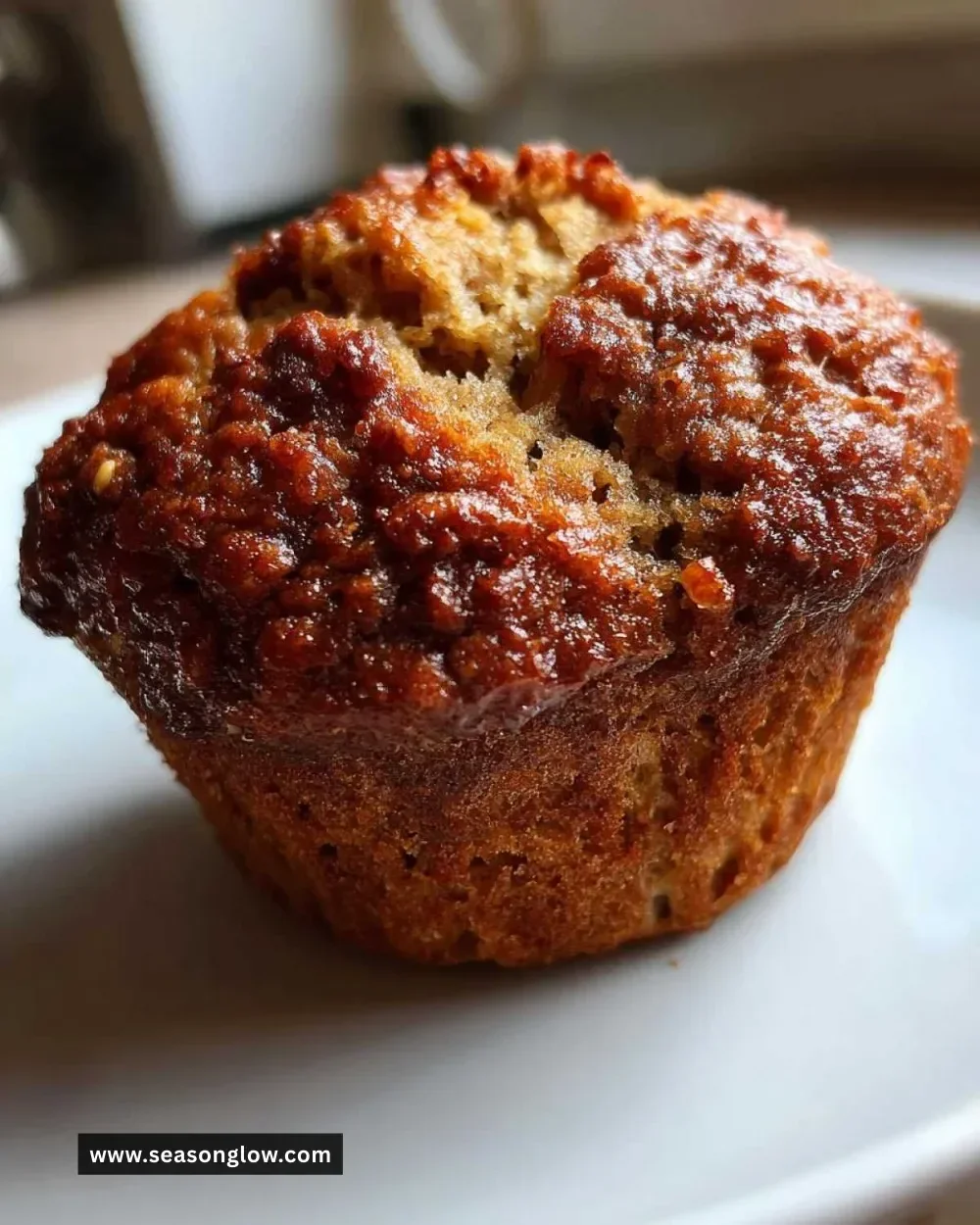 Fluffy vegan banana muffins fresh out of the oven