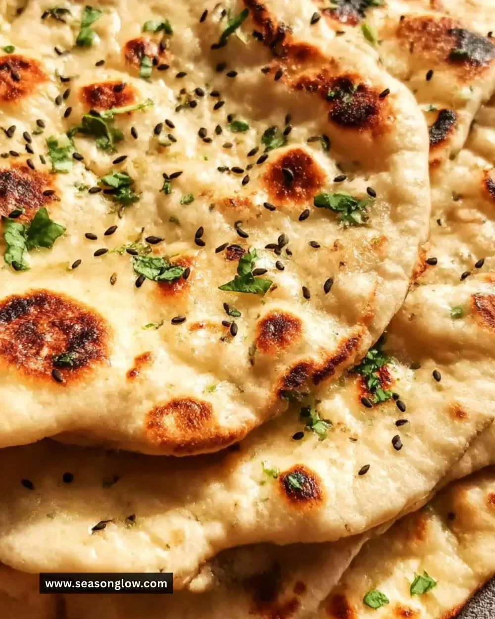 Delicious homemade naan bread fresh out of the oven