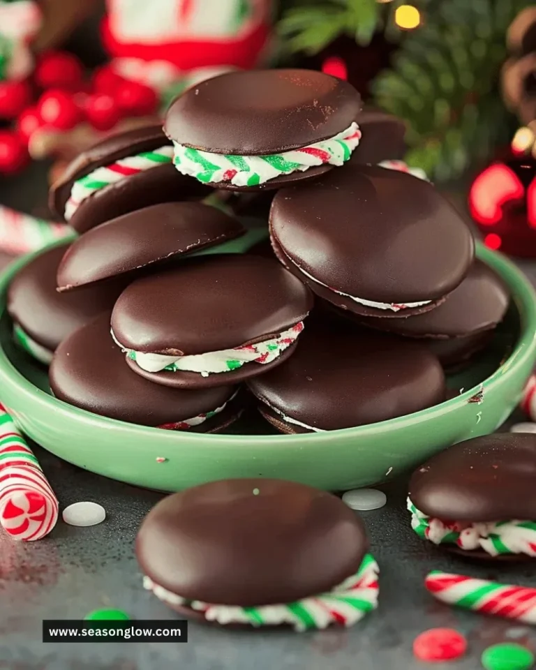 Homemade peppermint patties on a plate, ready to enjoy as a tasty treat.