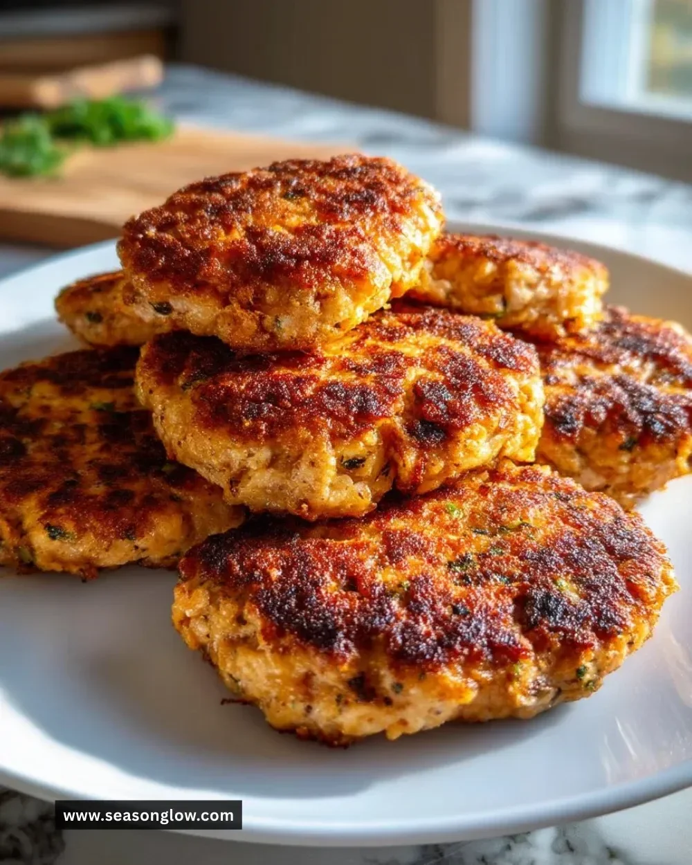 Juicy chicken patties cooked to perfection, ready for serving.