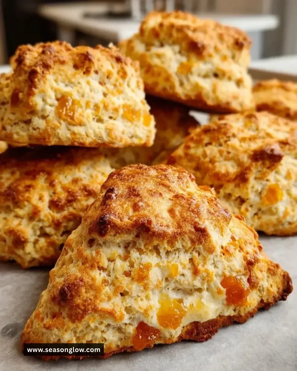 Freshly baked Orange Chai Scones with spices and orange zest
