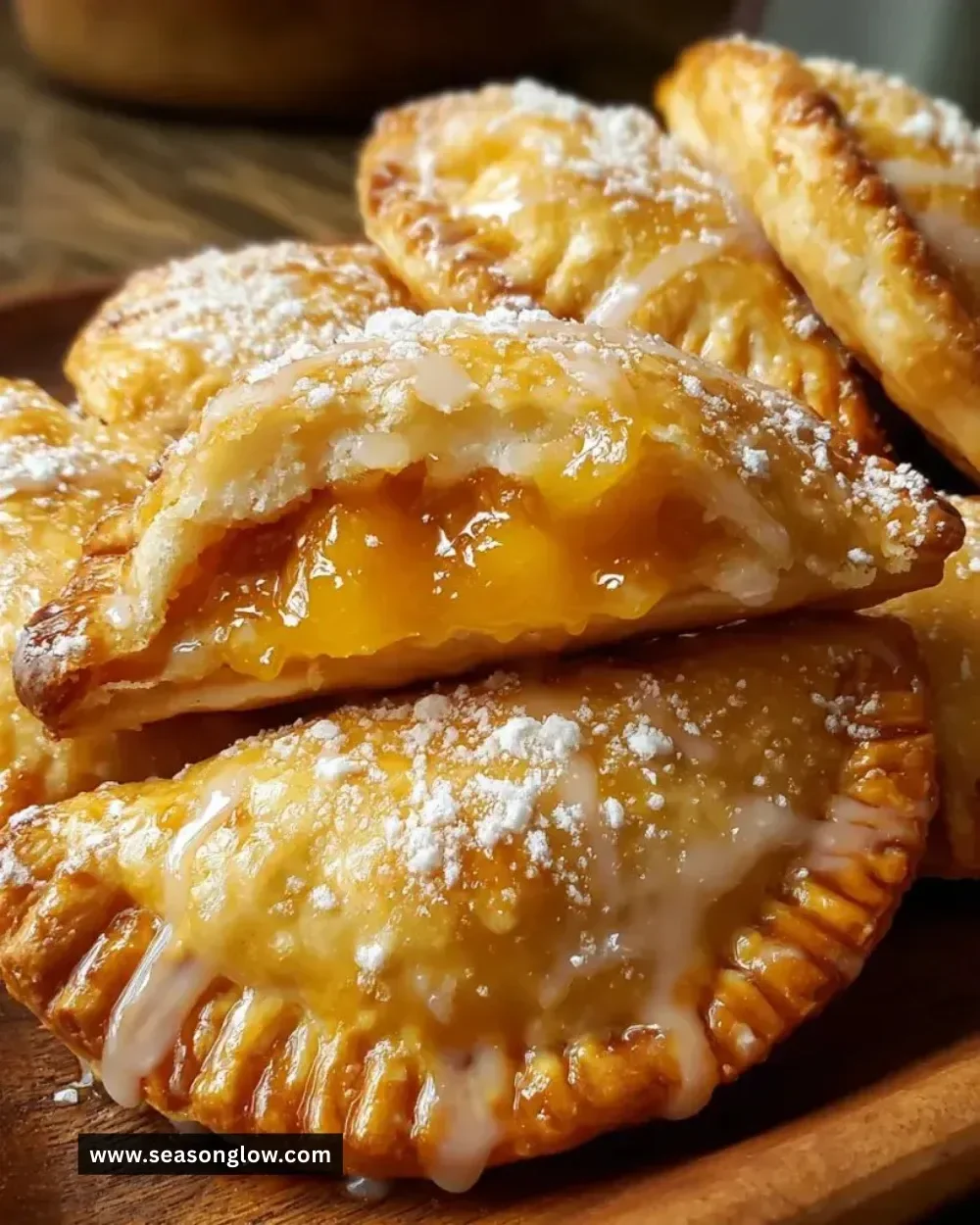 Freshly baked peach hand pies with flaky crust and delicious peach filling
