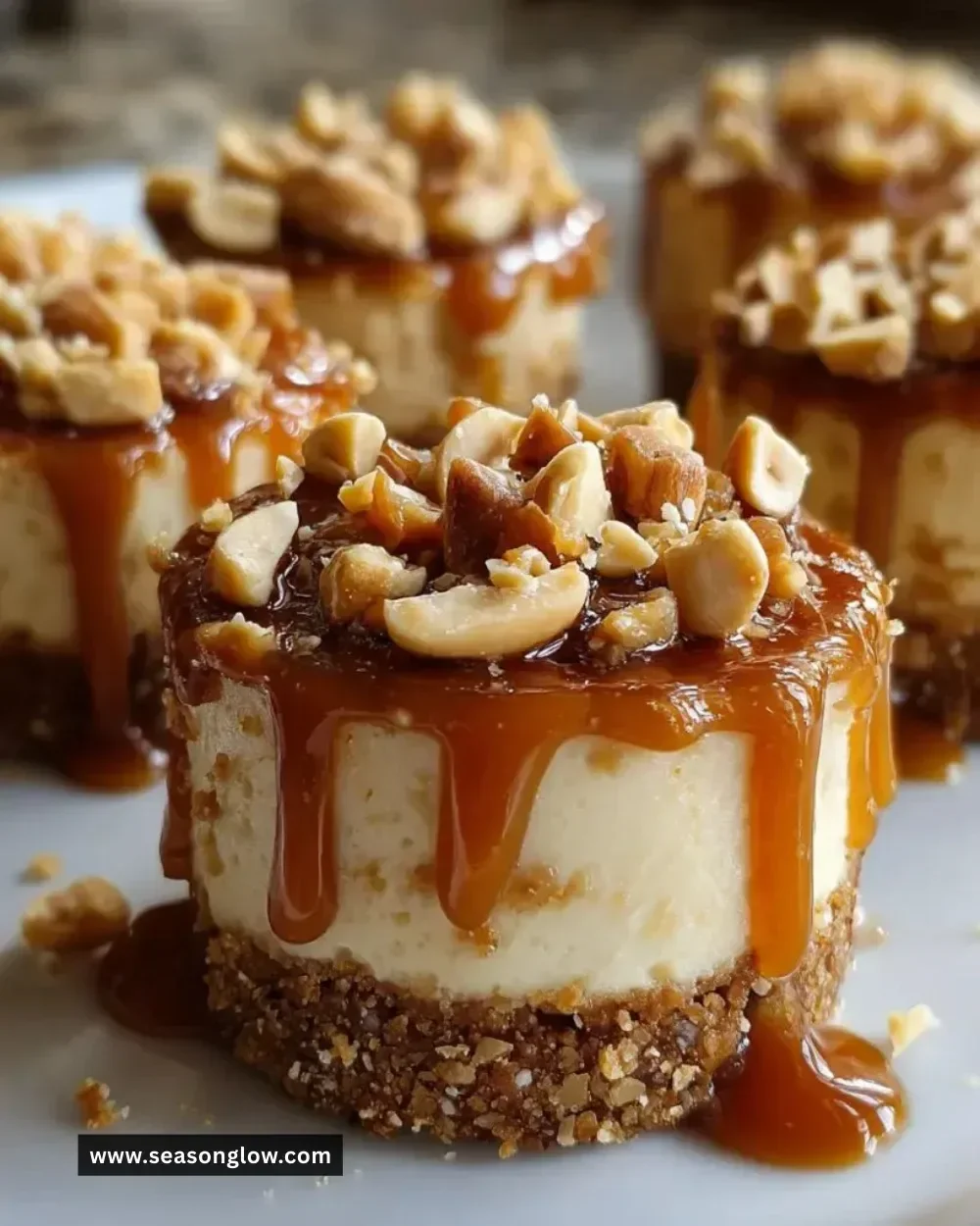 Peanut Butter Caramel Mini dessert with a rich, creamy texture.