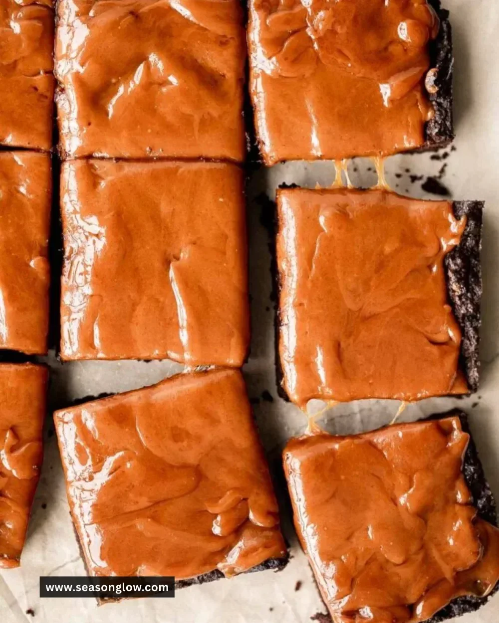 Delicious caramel brownies with gooey caramel topping and chocolate chunks