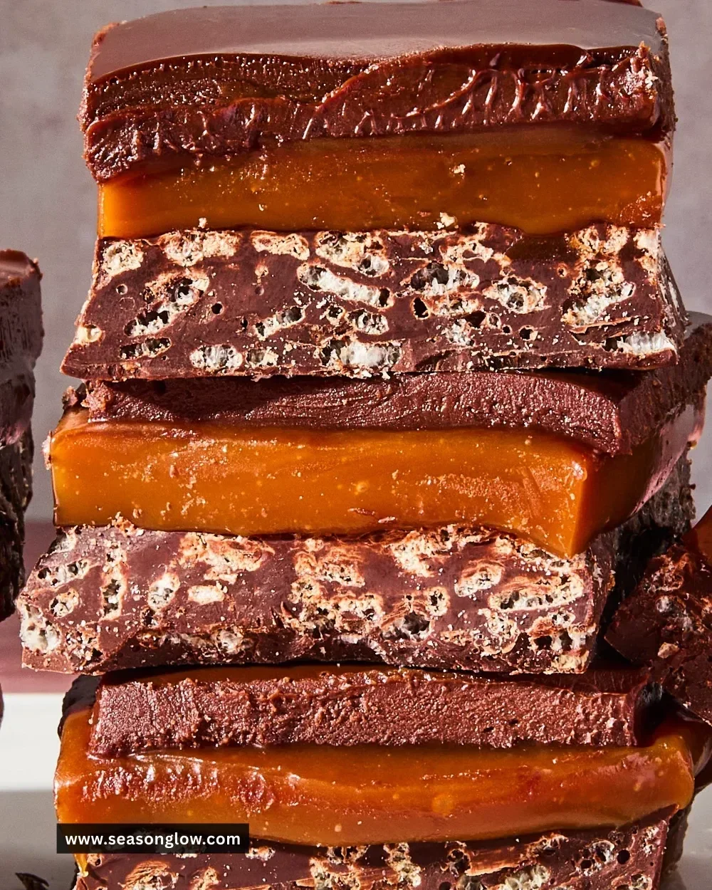 Delicious homemade Caramel Crunch Bars with crispy texture and gooey caramel