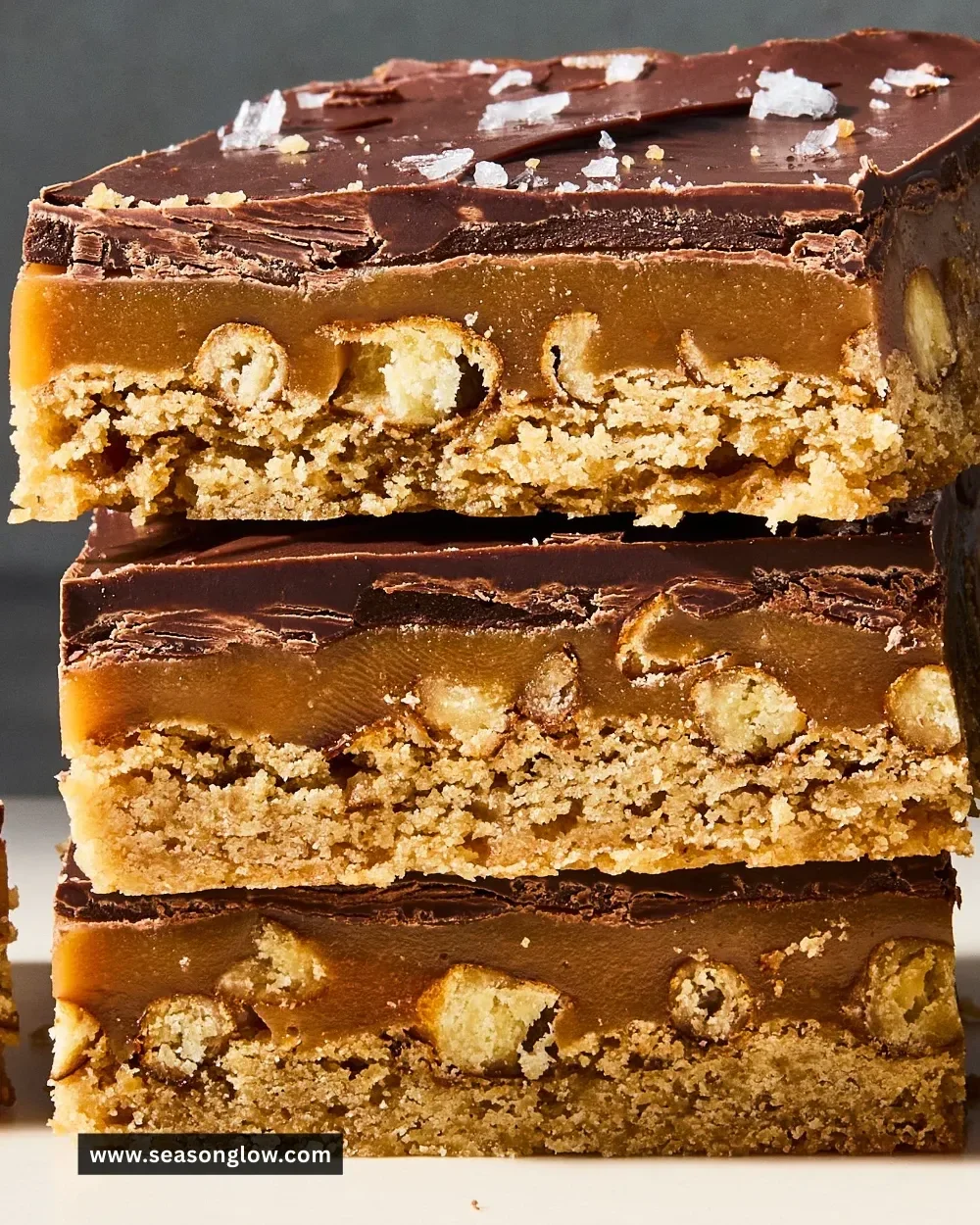 Delicious Chocolate Caramel Coffee Pretzel Bars with rich chocolate, caramel, and coffee.