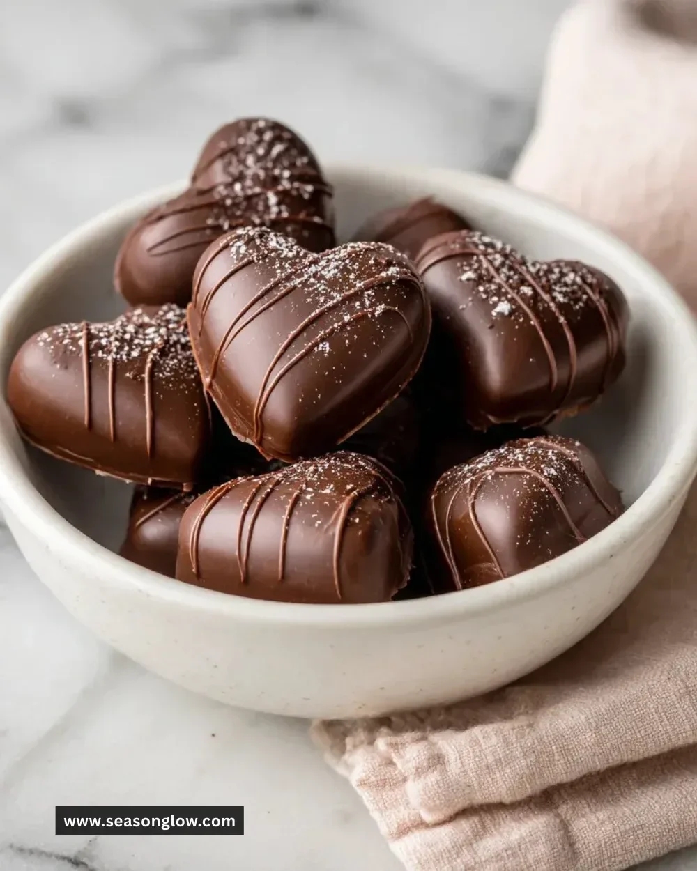 Homemade Chocolate Peanut Butter Hearts for Valentine's Day