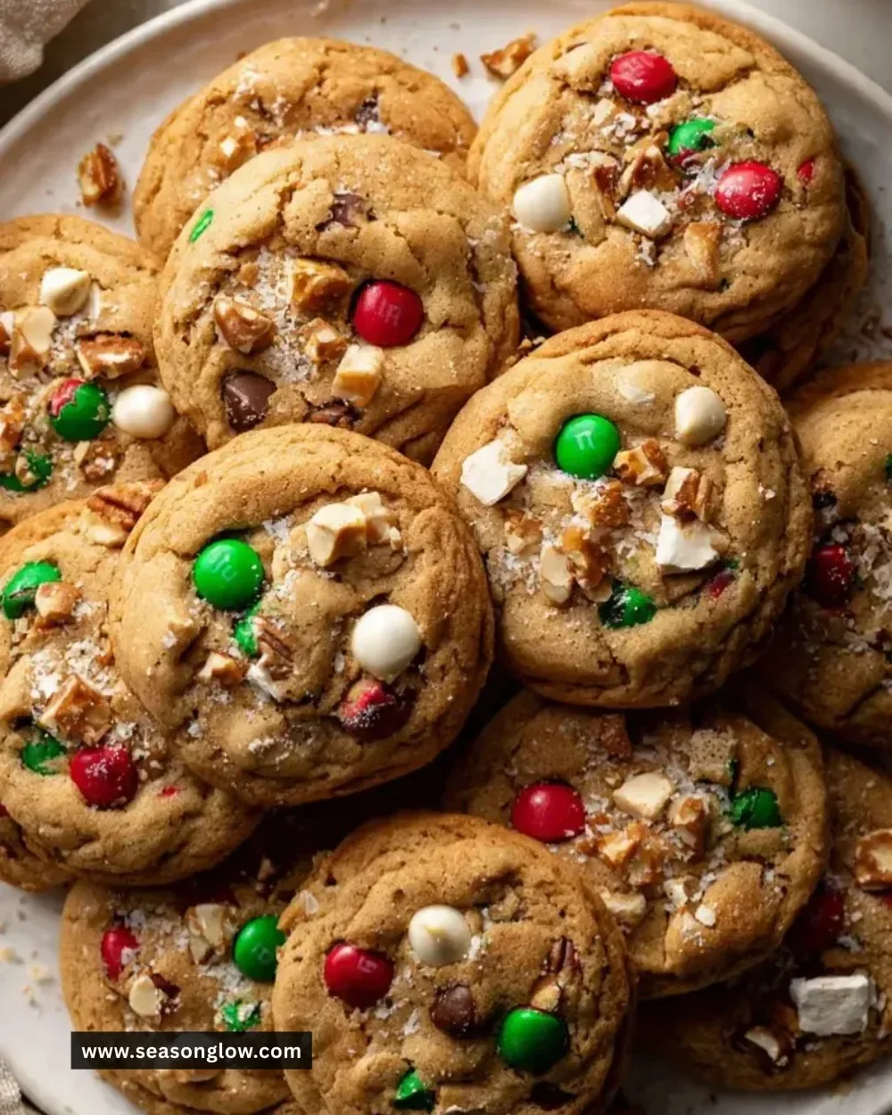 Christmas Kitchen Sink Cookies filled with festive ingredients