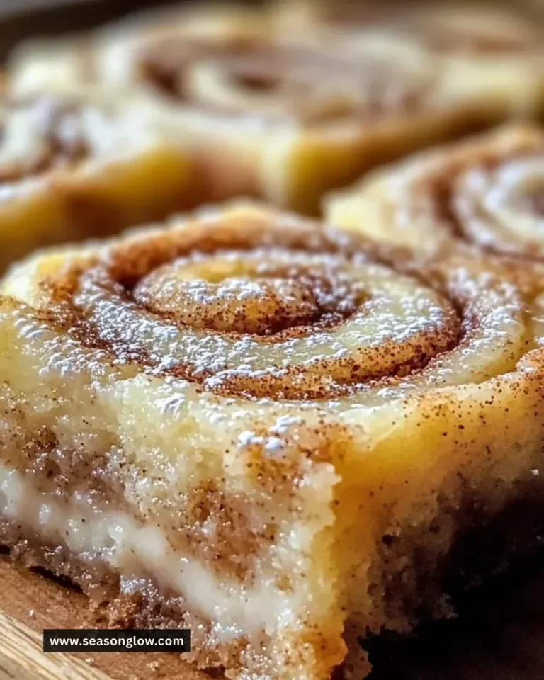 Delicious Cinnamon Roll Bliss Bars topped with sweet icing, ideal for dessert.