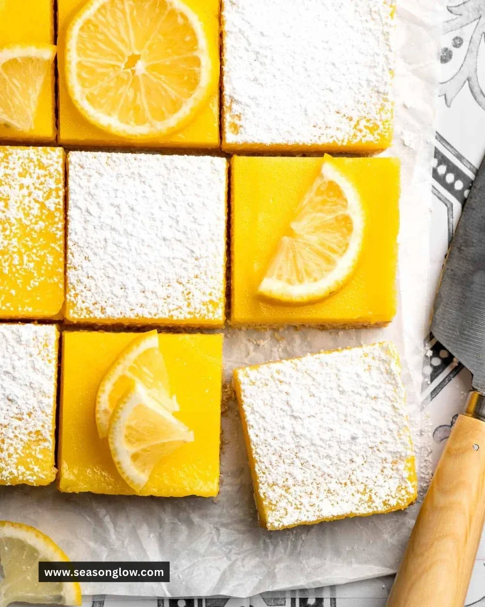 Delicious classic lemon bars with a buttery shortbread crust, perfect for dessert.