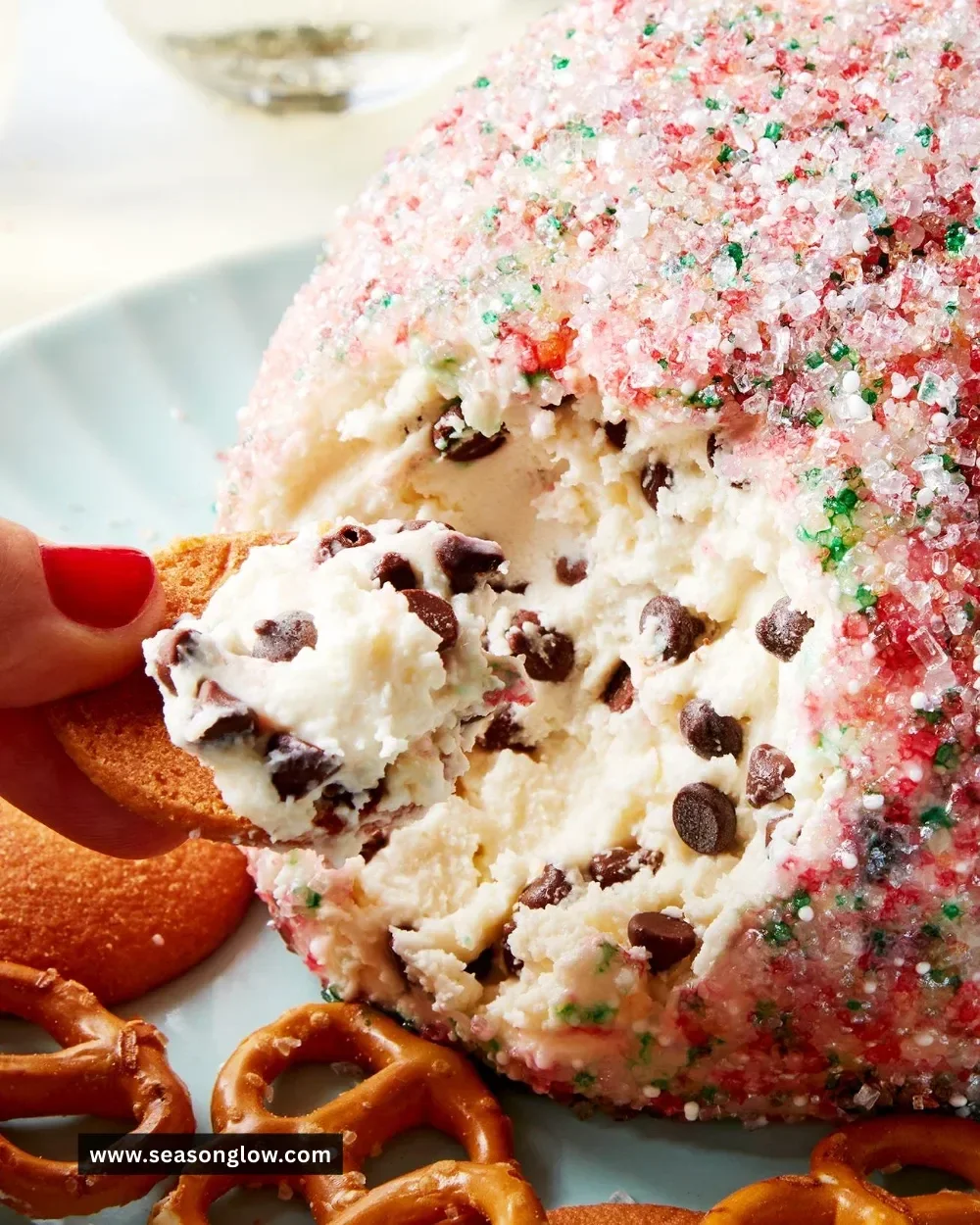 Delicious Confetti Cookie Dough Ball, a colorful treat made with cookie dough
