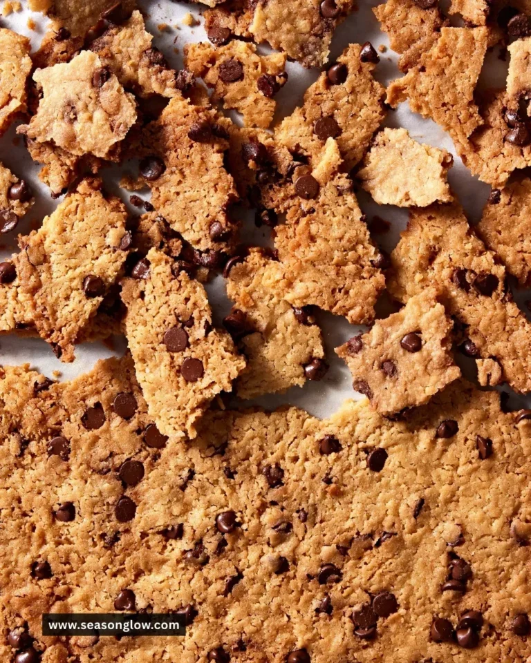 Homemade cookie brittle with chunks of chocolate and nuts