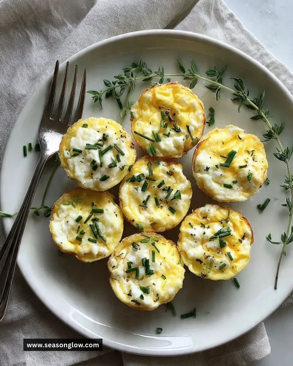 Healthy cottage cheese egg bites served on a plate