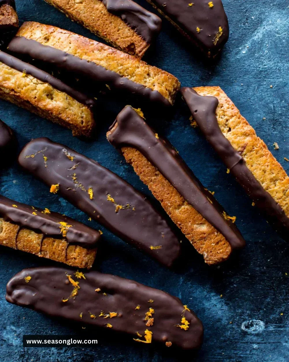 Delicious dark chocolate orange biscotti with a crunchy texture and rich flavor