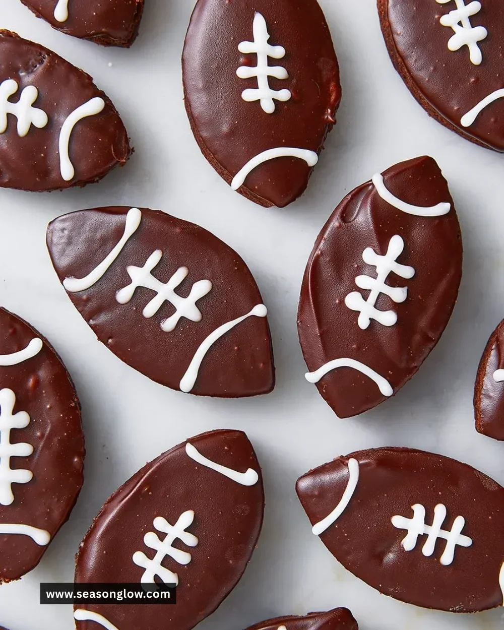 Delicious Football Brownies decorated for game day celebrations