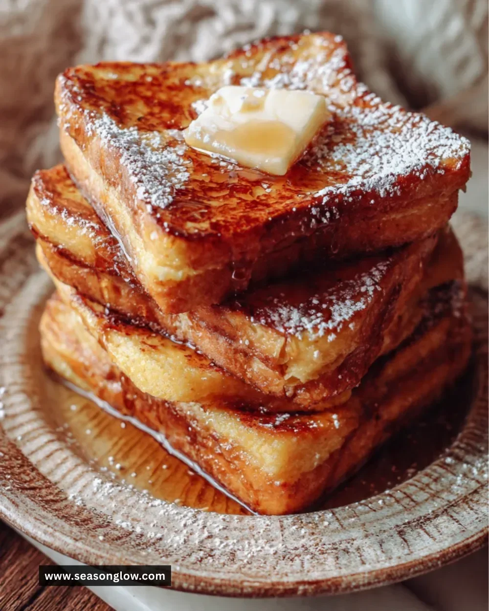 Delicious Hawaiian Roll French Toast topped with syrup and fresh berries