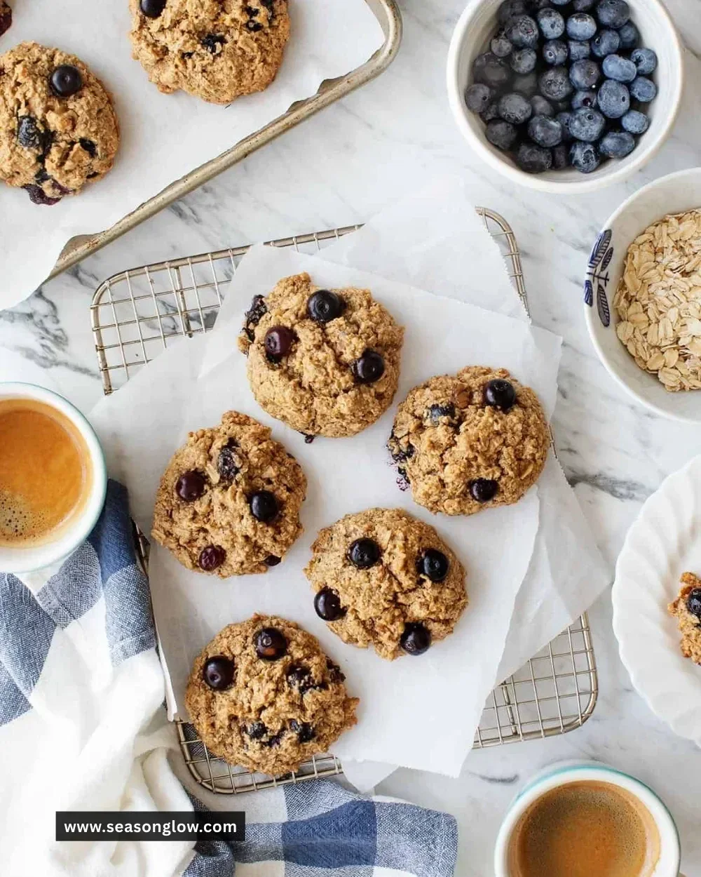 Delicious and healthy breakfast cookies stacked on a plate