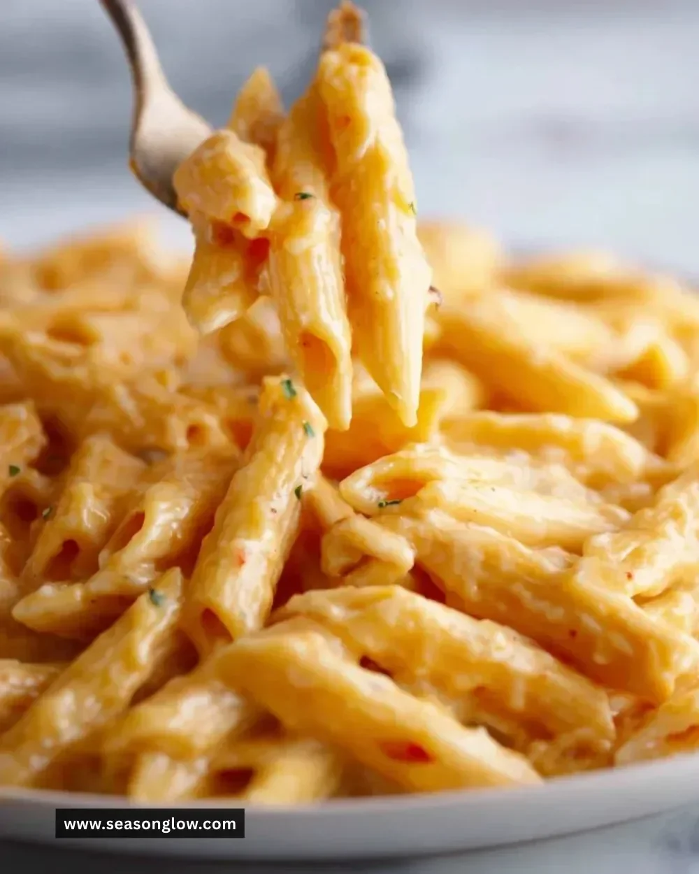 Creamy penne pasta prepared in an Instant Pot