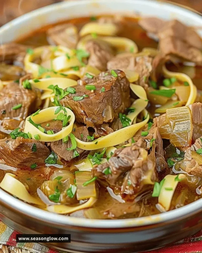 Bowl of hearty Mississippi pot roast soup with vegetables and herbs