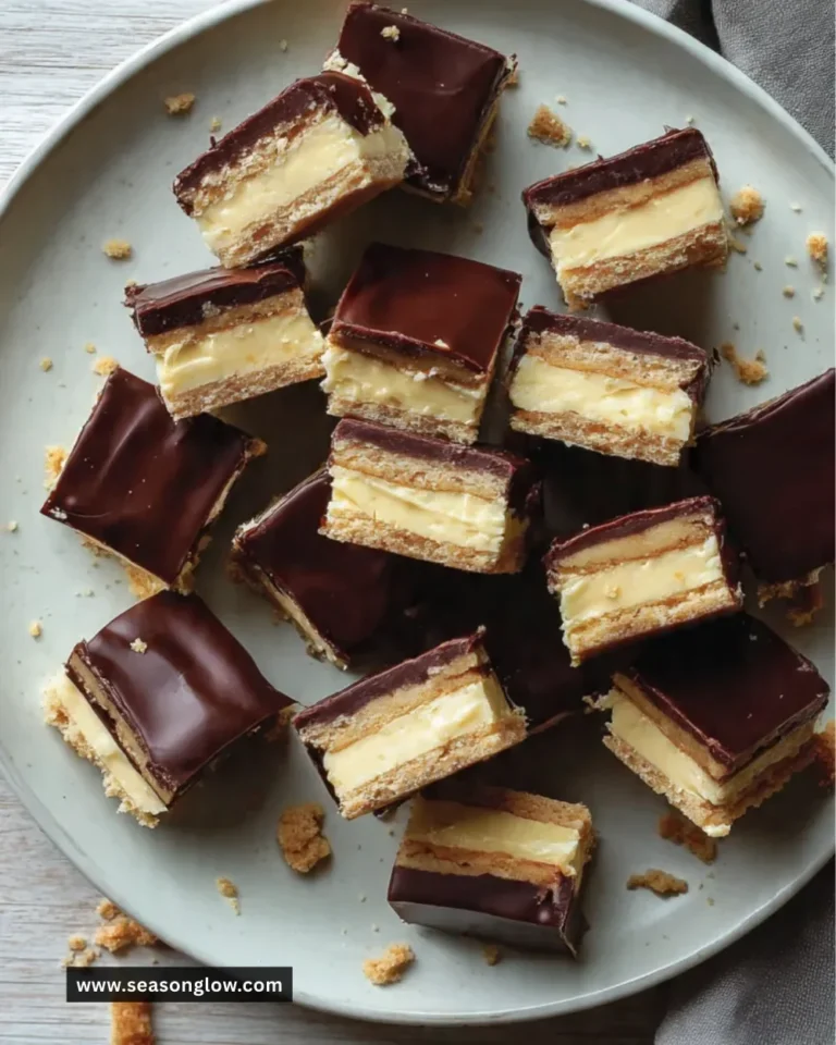 Delicious no-bake Boston Cream Pie bars topped with chocolate and cream filling.