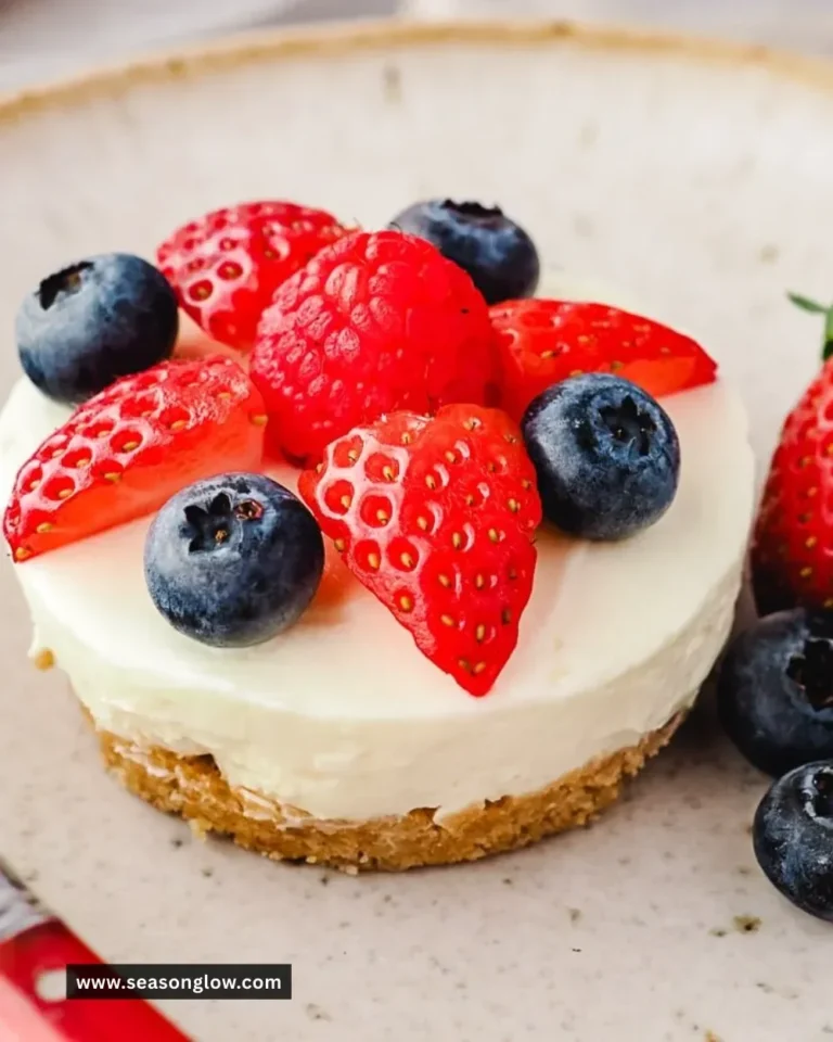 Delicious no bake mini cheesecakes topped with fresh fruit