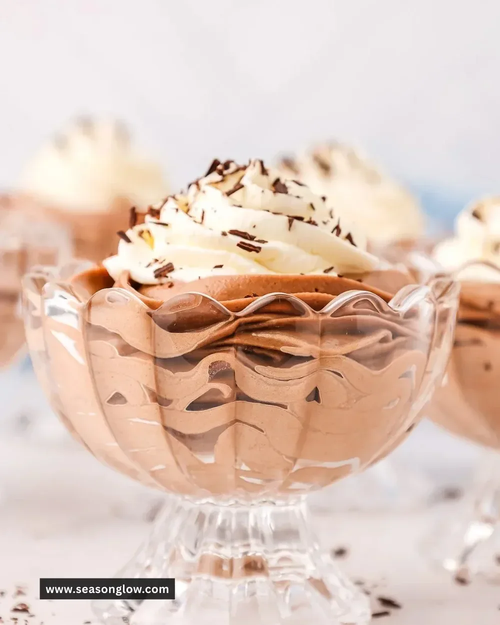Delicious Nutella chocolate cheesecake mousse dessert in a glass
