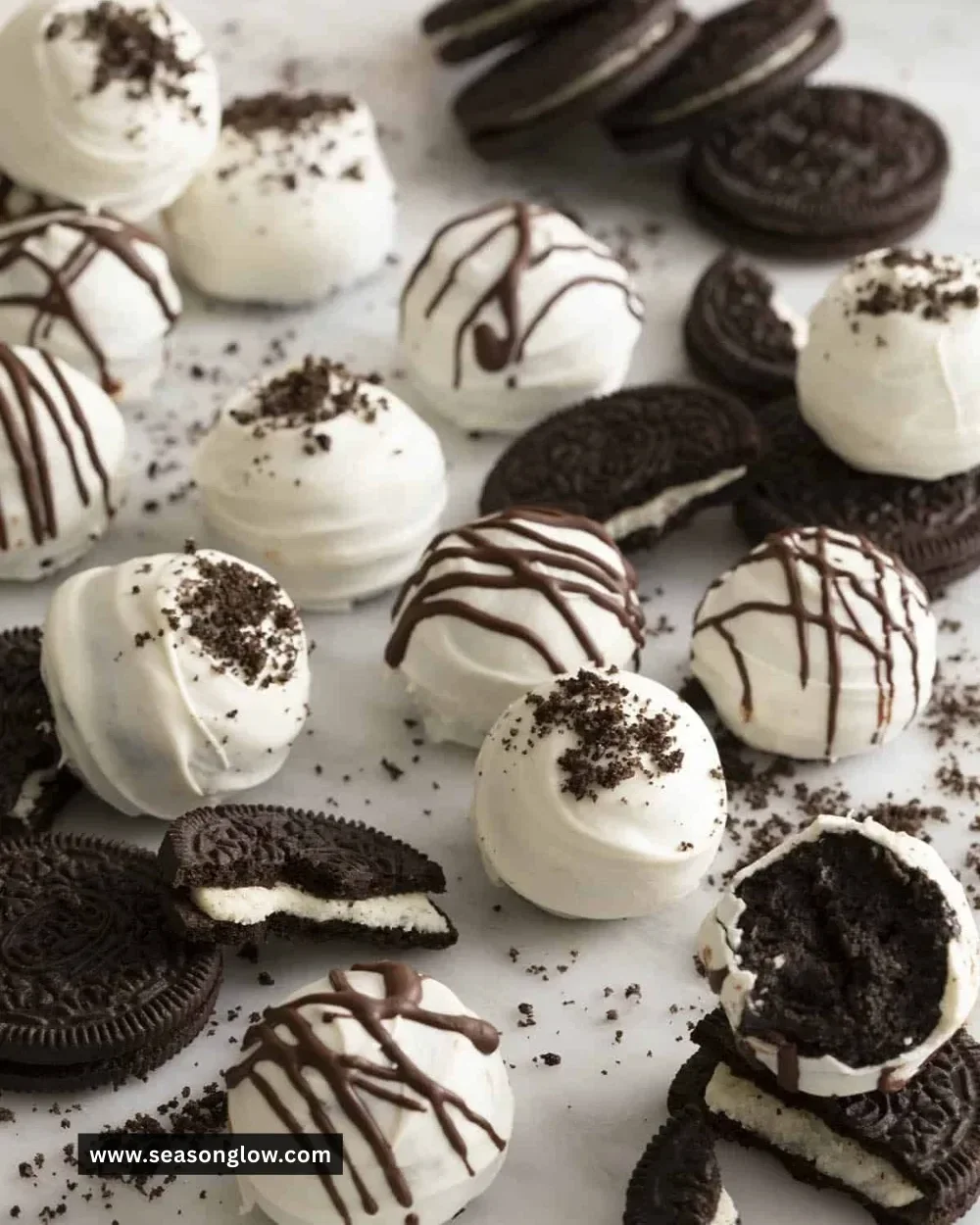 Delicious homemade Oreo Balls ready to be enjoyed as a sweet treat.