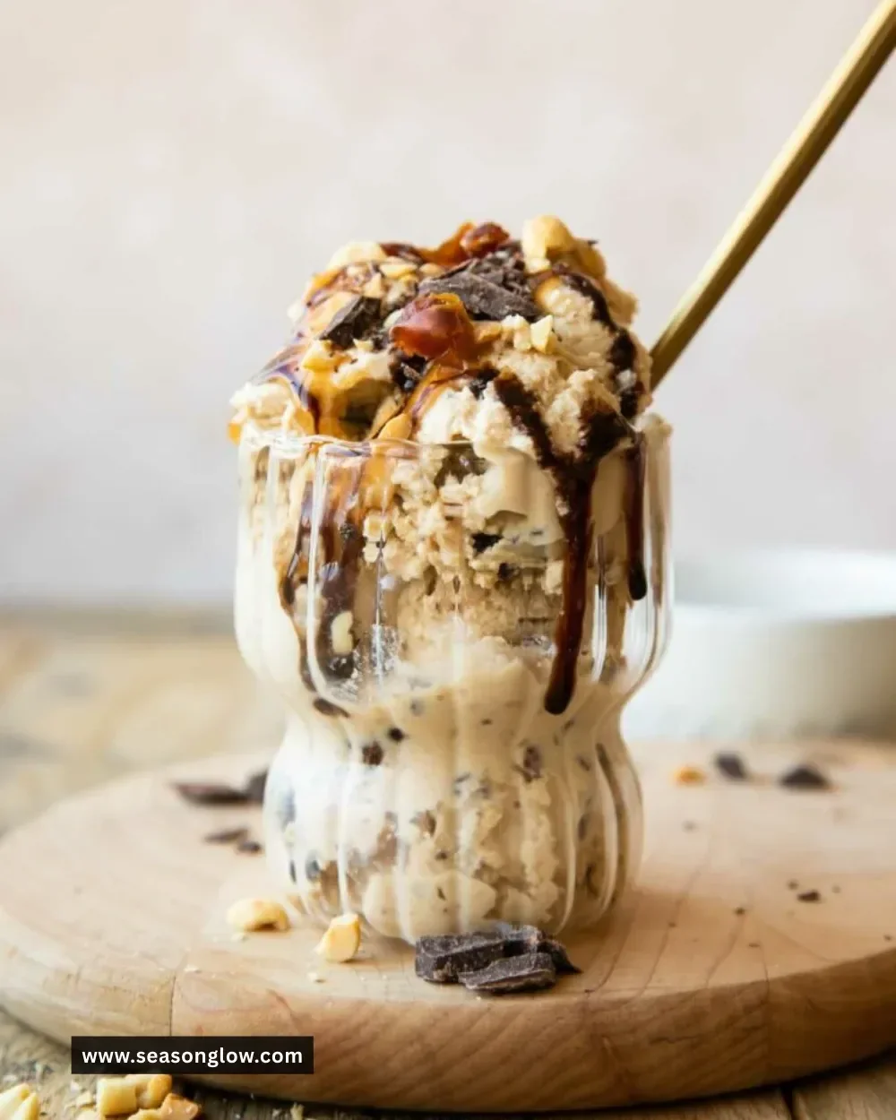 Delicious and healthy protein ice cream in a bowl